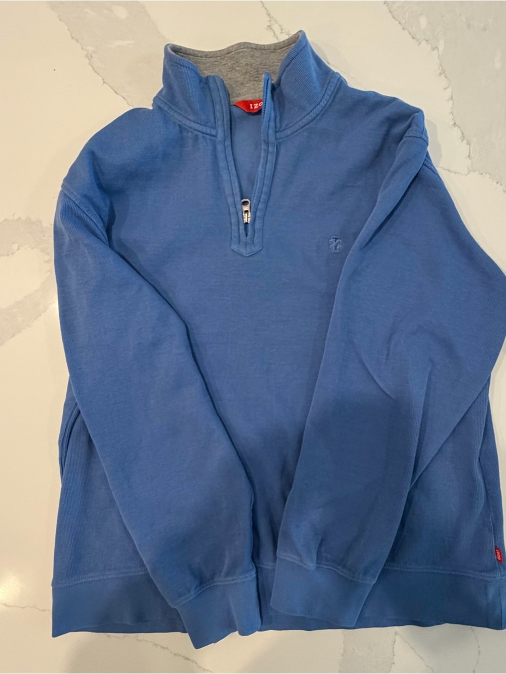 Izod Men's Blue Quarter-Zip Pullover Sweater